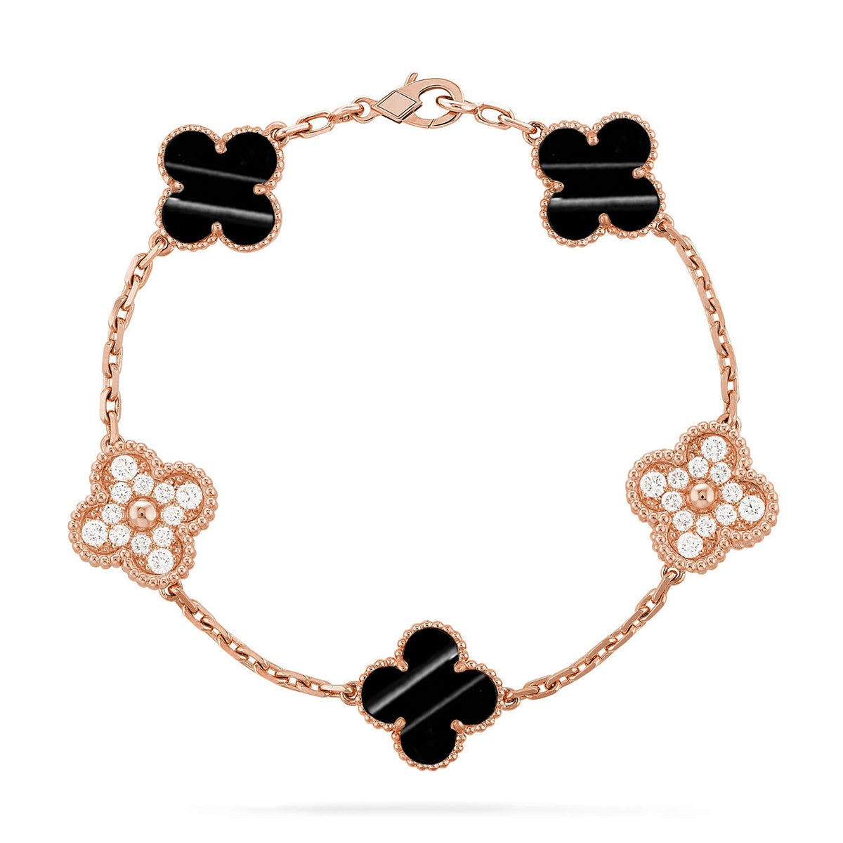 [Riva Jewelry]LUCKY CLOVER 5-MOTIF BRACELET - PULSE STONE COLLECTION