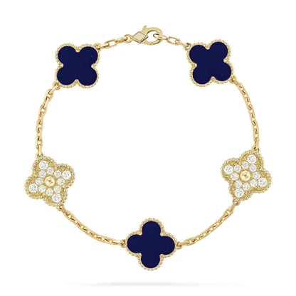 [Riva Jewelry ]CLOVER 5 MOTIF LAPIS LAZULI BRACELET COLLECTION