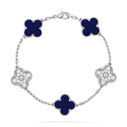 [Riva Jewelry ]CLOVER 5 MOTIF LAPIS LAZULI BRACELET COLLECTION