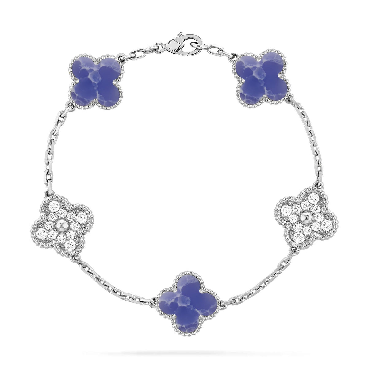 [Riva Jewelry ]CLOVER 5 MOTIF BLUE VEINS BRACELET COLLECTION