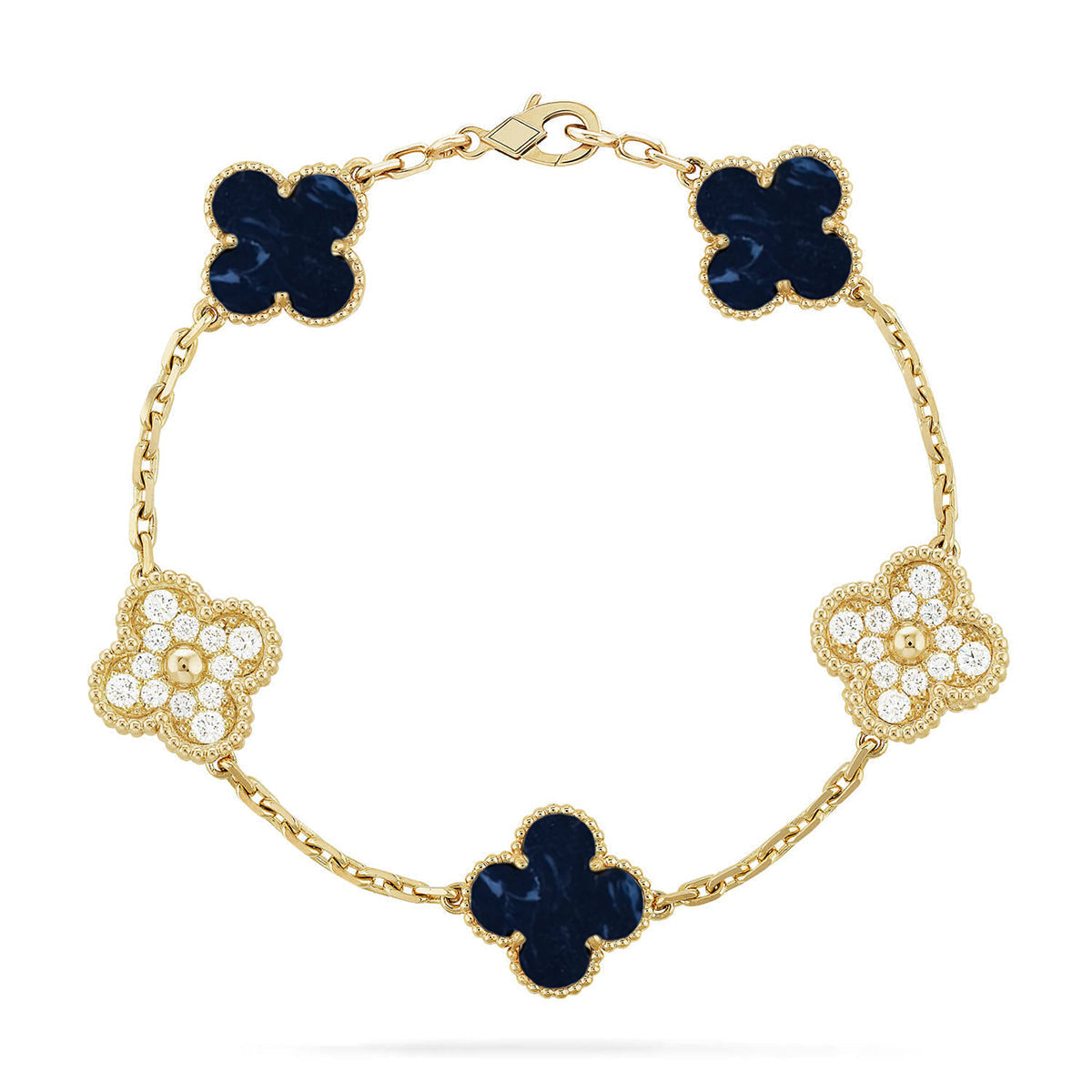 [Riva Jewelry]LUCKY CLOVER 5-MOTIF BRACELET - PIETERSITE-KOLLEKTION