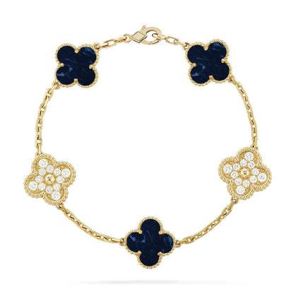 [Riva Jewelry]LUCKY CLOVER 5-MOTIF BRACELET - PIETERSITE-KOLLEKTION
