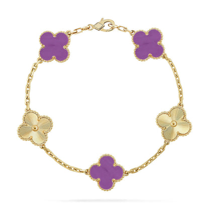 [Riva Jewelry ] CLOVER 5 MOTIF VIOLET BRACELET COLLECTION