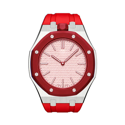 [Riva Jewelry]オークポップ オレンジレッド スチール シリコンストラップ