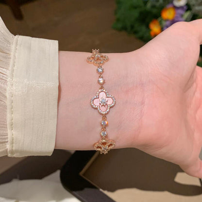 [Riva Jewelry ]CLOVER 5 MOTIF PINK BLUE RED WHITE BRACELET