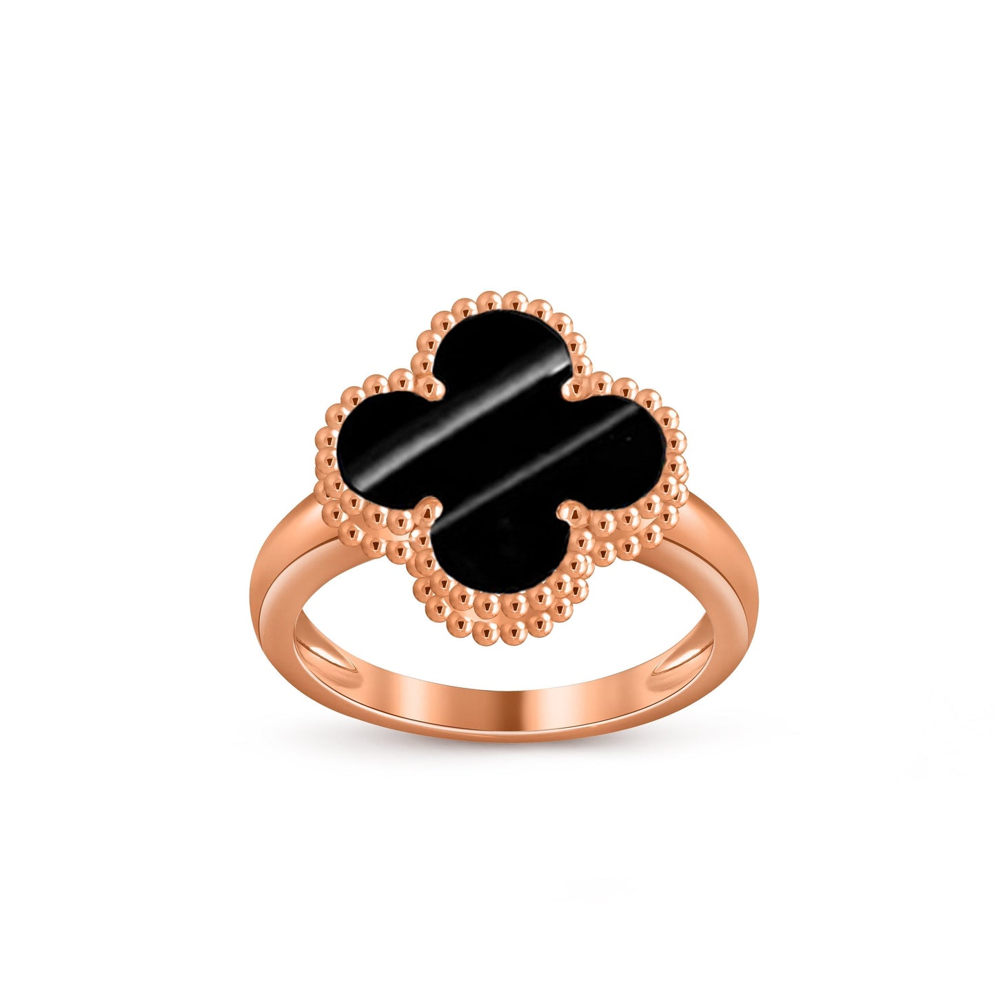 [Riva Jewelry]Glücks-Klee Vintage Roségoldring-Kollektion
