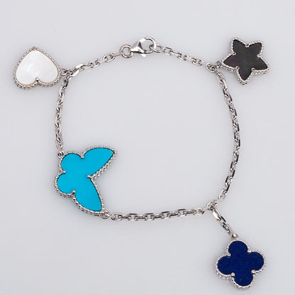 [Riva Jewelry ]LUCKY SPRING SILVER BRACELET 4 MOTIF