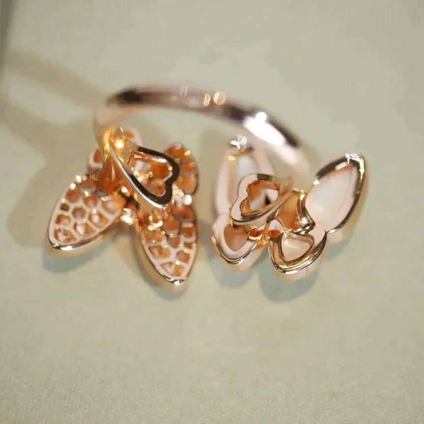 [Riva Jewelry ]TWIN BUTTERFLY DIAMOND MOP RING