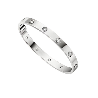 [Riva Jewelry]KLASSISCHER 6,1 MM LOVE EINZELSCHRAUBVERSCHLUSS-ARMBREIF – 10 DIAMANTEN