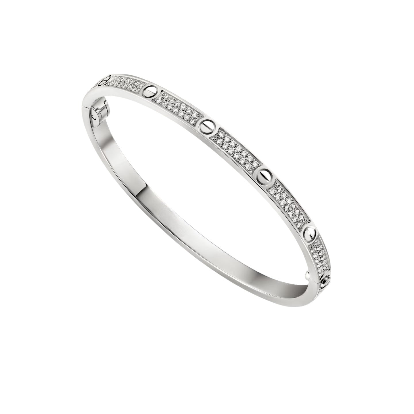 [Riva Jewelry]クラシック 3.65mm ラブ フルパヴェ バングル