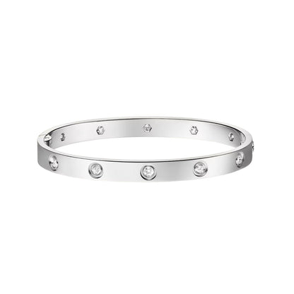 [Riva Jewelry]KLASSISCHER 6,1 MM LOVE EINZELSCHRAUBVERSCHLUSS-ARMBREIF – 10 DIAMANTEN