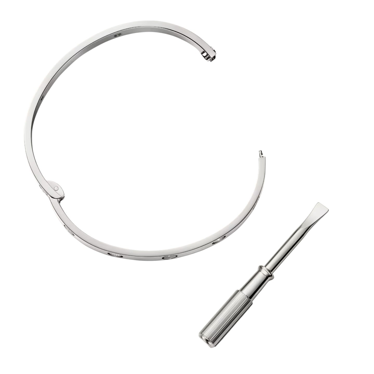 [リーバジュエリー]クラシック 6.1MM ラブ シングルスクリュー クロージャーバングル - 4ダイヤモンド
