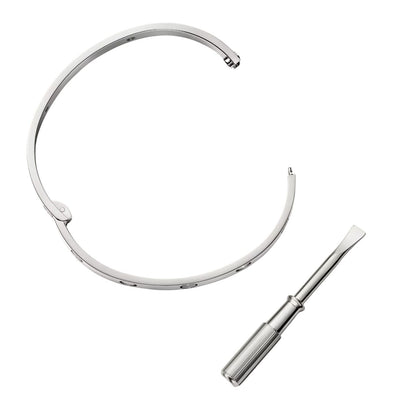 [リーバジュエリー]クラシック 6.1MM ラブ シングルスクリュー クロージャーバングル - 4ダイヤモンド