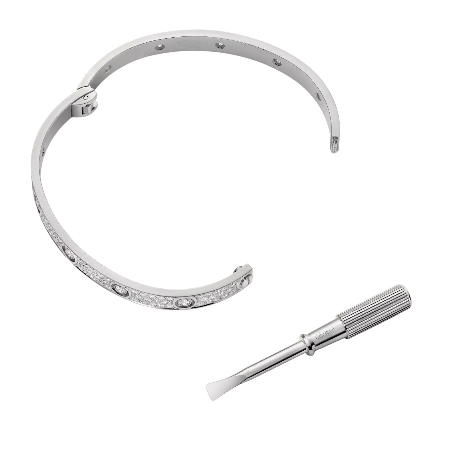 [Riva Jewelry]クラシック 6.1MM ラブバングル - 10ダイヤモンド フルパヴェ