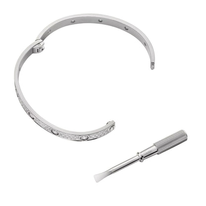 [Riva Jewelry]クラシック 6.1MM ラブバングル - 10ダイヤモンド フルパヴェ