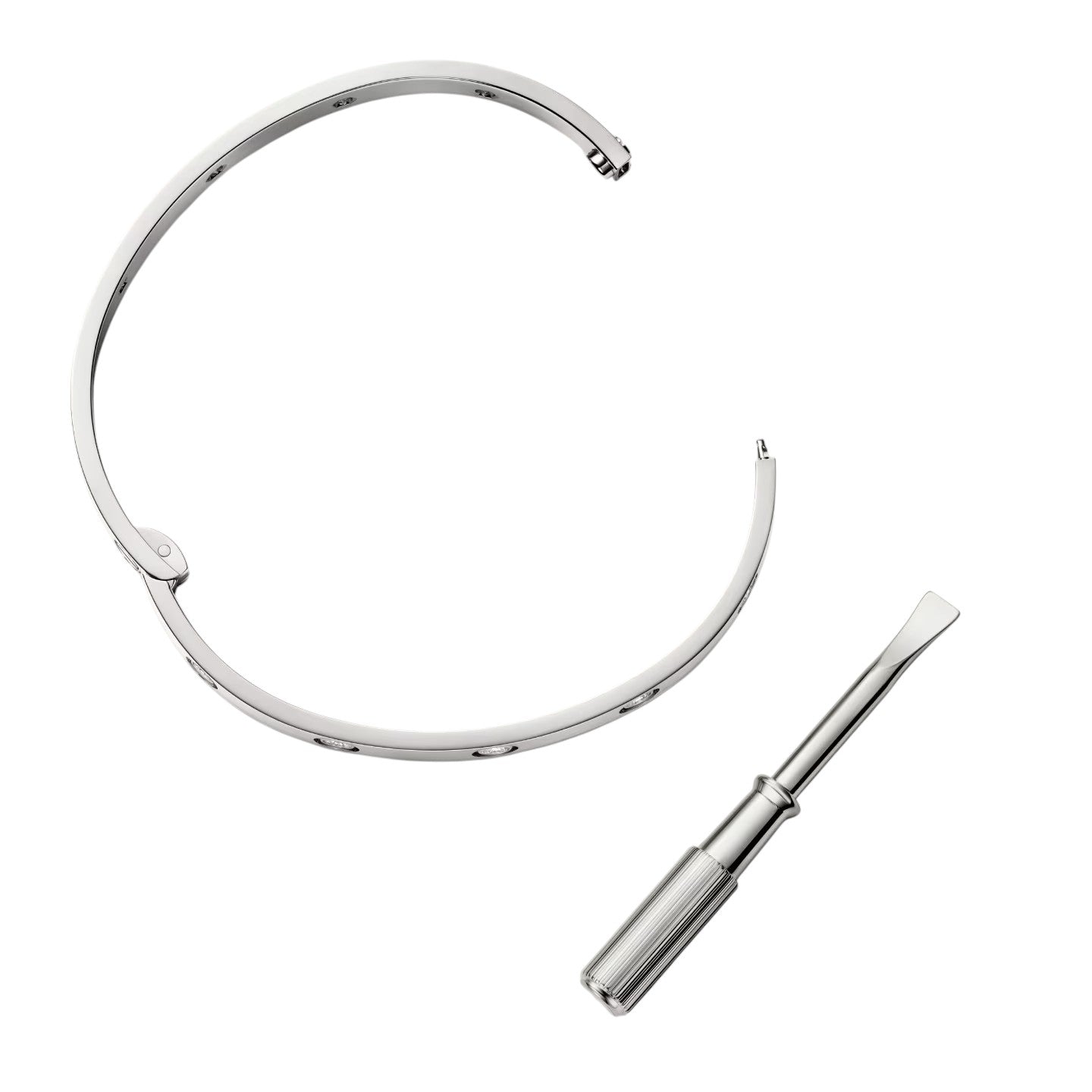 [Riva Jewelry]KLASSISCHER 6,1 MM LOVE EINZELSCHRAUBVERSCHLUSS-ARMBREIF – 10 DIAMANTEN