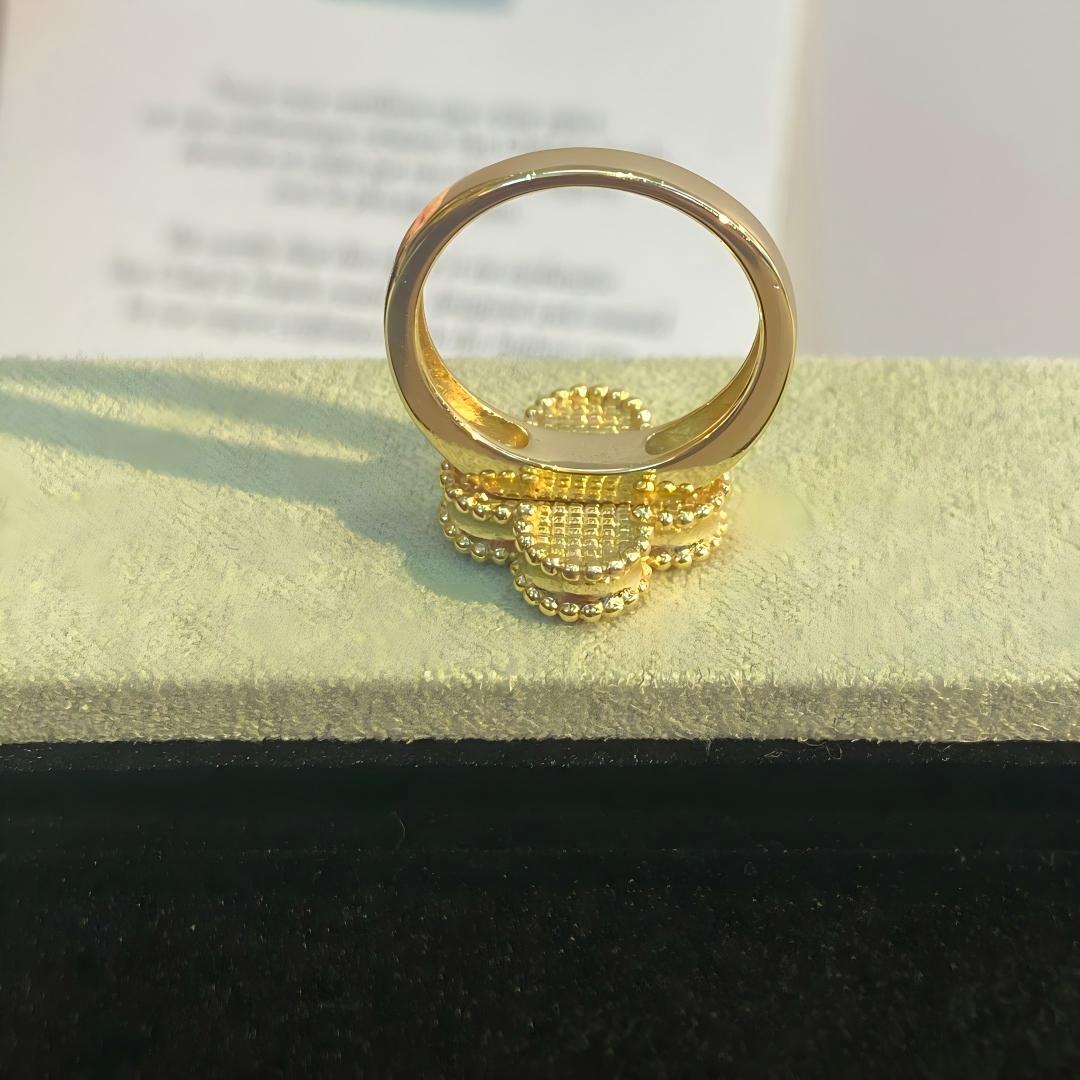 [Riva  Jewelry]NEW CLOVER PINK ENAMEL RINGS