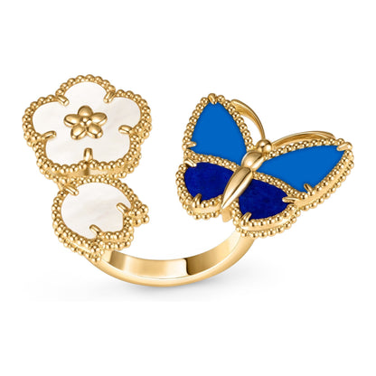 [Riva Jewelry]FEDER-SCHMETTERLING OFFENER RING