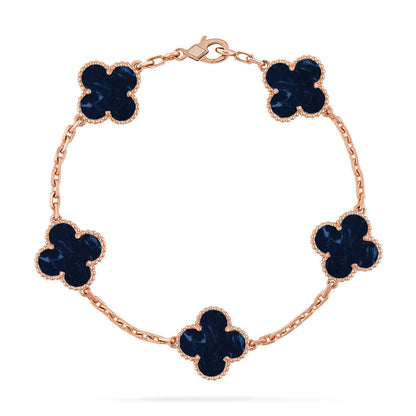 [Riva Jewelry]LUCKY CLOVER 5-MOTIF BRACELET - PIETERSITE-KOLLEKTION
