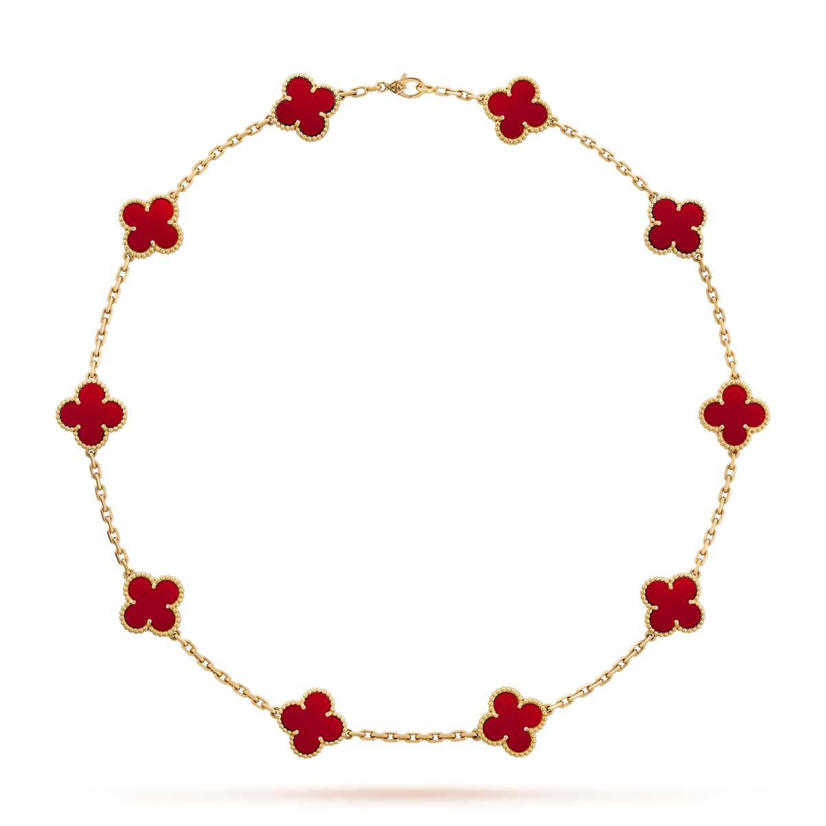 [Riva Jewelry ]CLOVER 10 MOTIFS CARNELIAN NECKLACE