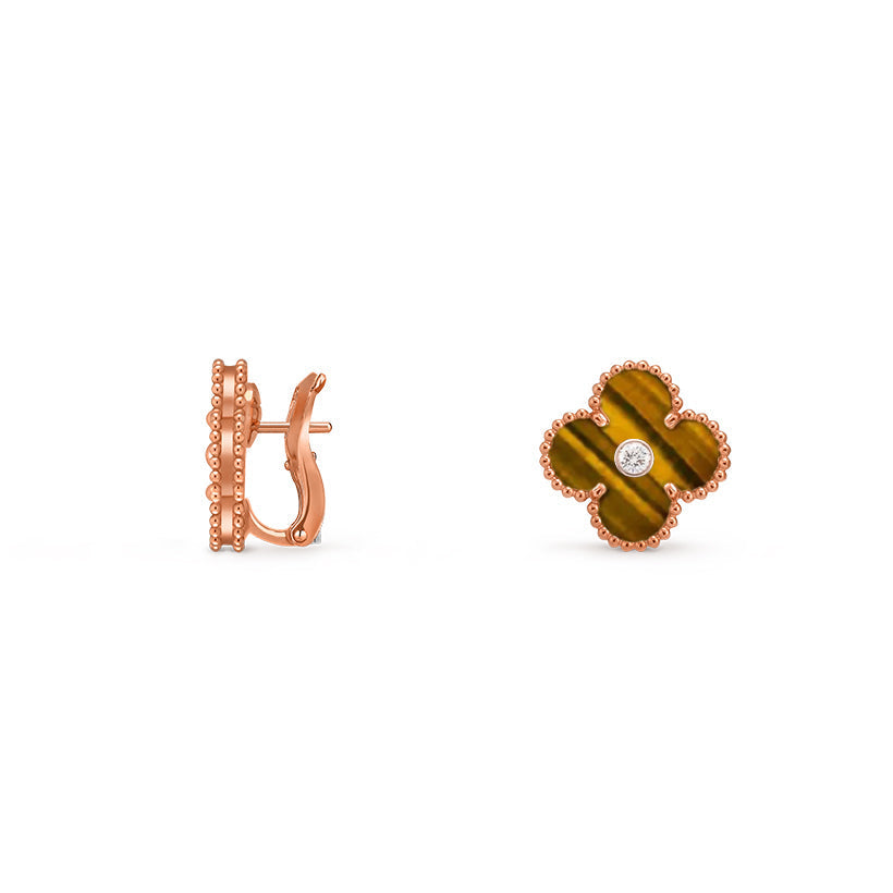 [Riva Jewelry]15MM KLEEBBLUMEN-OHRSTECKER DIAMOND-ROSE GOLD KOLLEKTION