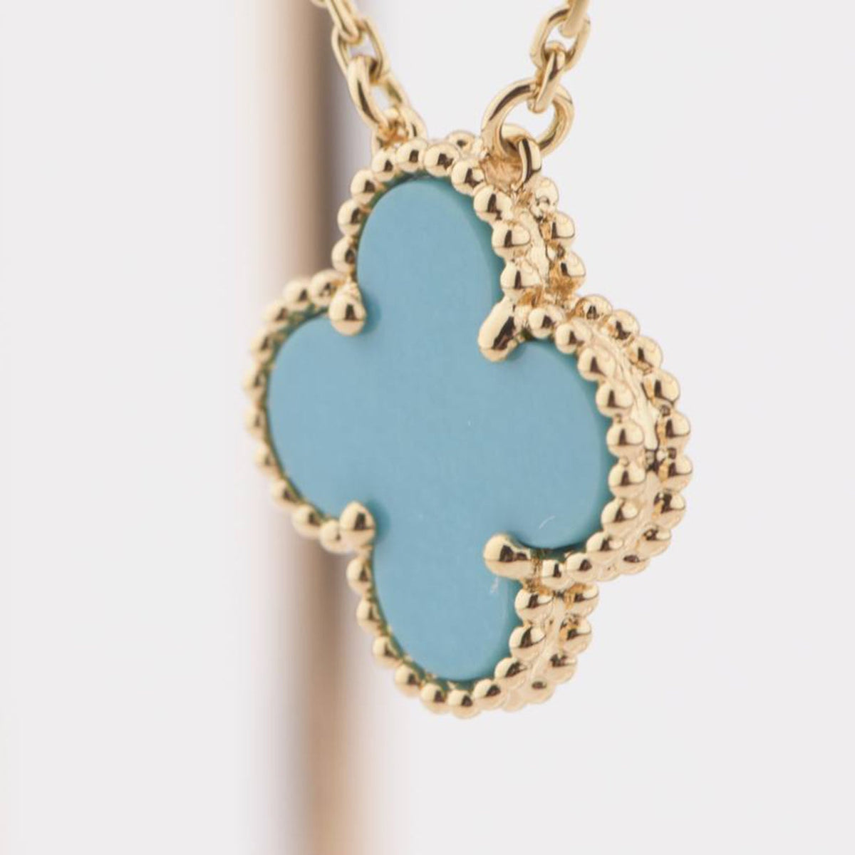 [Riva Jewelry ]CLOVER 15MM VINTAGE TURQUOISE NECKLACE