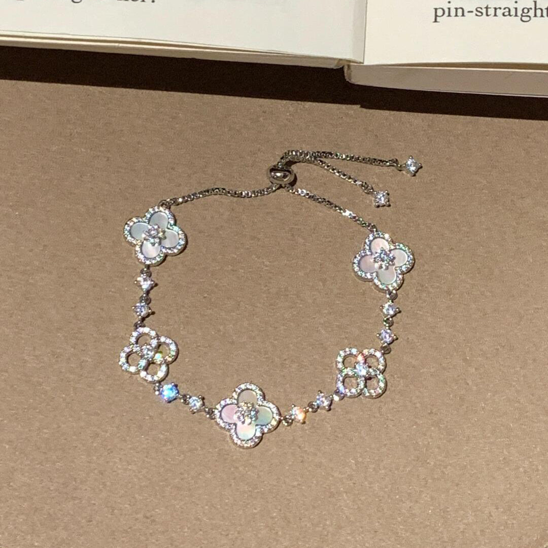 [Riva Jewelry ]CLOVER 5 MOTIF PINK BLUE RED WHITE BRACELET