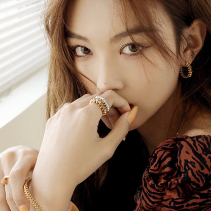 [Riva Jewelry ]CLASH SMALL HOOP EARRINGS