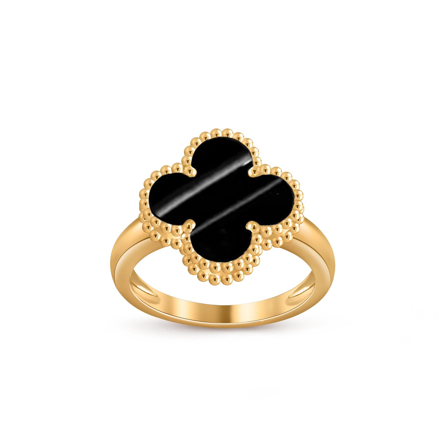 [Riva Jewelry]Glücks-Klee-Goldring-Kollektion im Vintage-Stil
