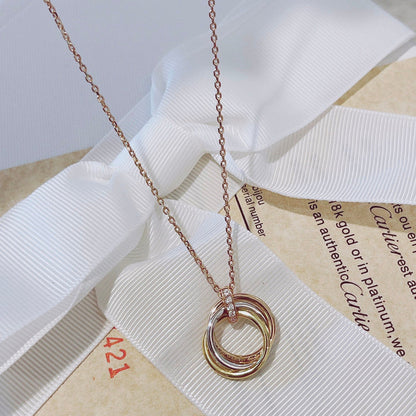 [Riva Jewelry ]TRINITY NECKLACE GOLD  DIAMONDS