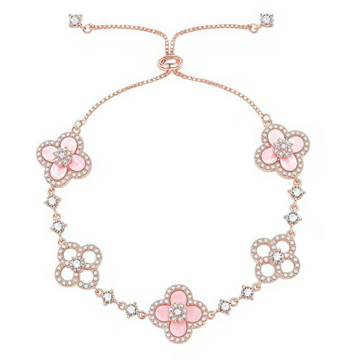 [Riva Jewelry ]CLOVER 5 MOTIF PINK BLUE RED WHITE BRACELET