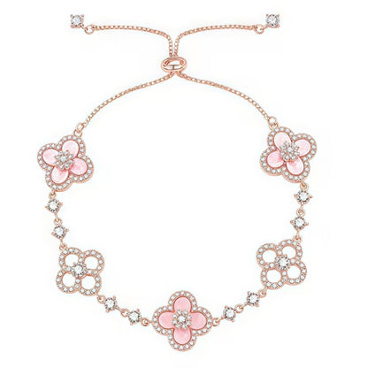 [Riva Jewelry ]CLOVER 5 MOTIF PINK BLUE RED WHITE BRACELET