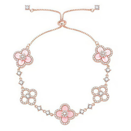 [Riva Jewelry ]CLOVER 5 MOTIF PINK BLUE RED WHITE BRACELET