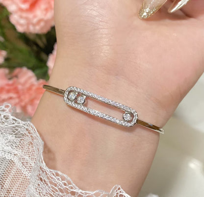 [Riva Jewelry]ムーブ パヴェ ダイヤモンド バングル ブレスレット M