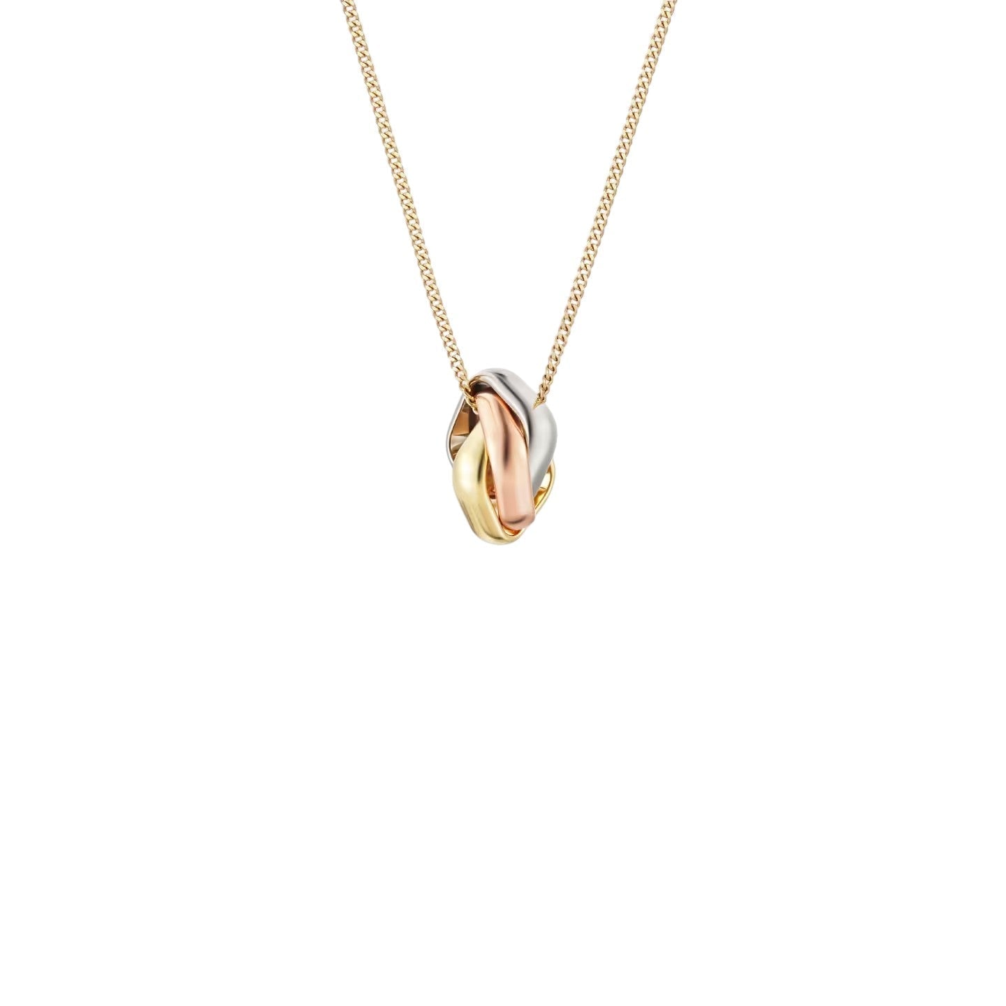 [Riva Jewelry]TRI-COLOR-HALSKETTE MIT VIERECKIGEM ANHÄNGER