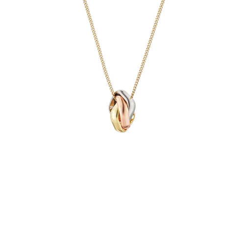 [Riva Jewelry]TRI-COLOR-HALSKETTE MIT VIERECKIGEM ANHÄNGER