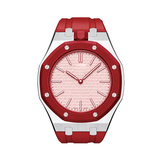 [Riva Jewelry]OAK POP RED STEEL SILICONE STRAP