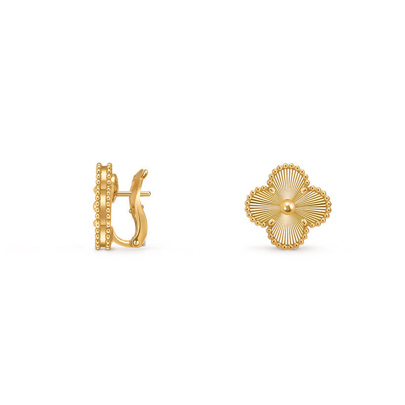 [Riva Jewelry]15MM CLOVER FLOWER STUD EARRINGS GOLD COLLECTION