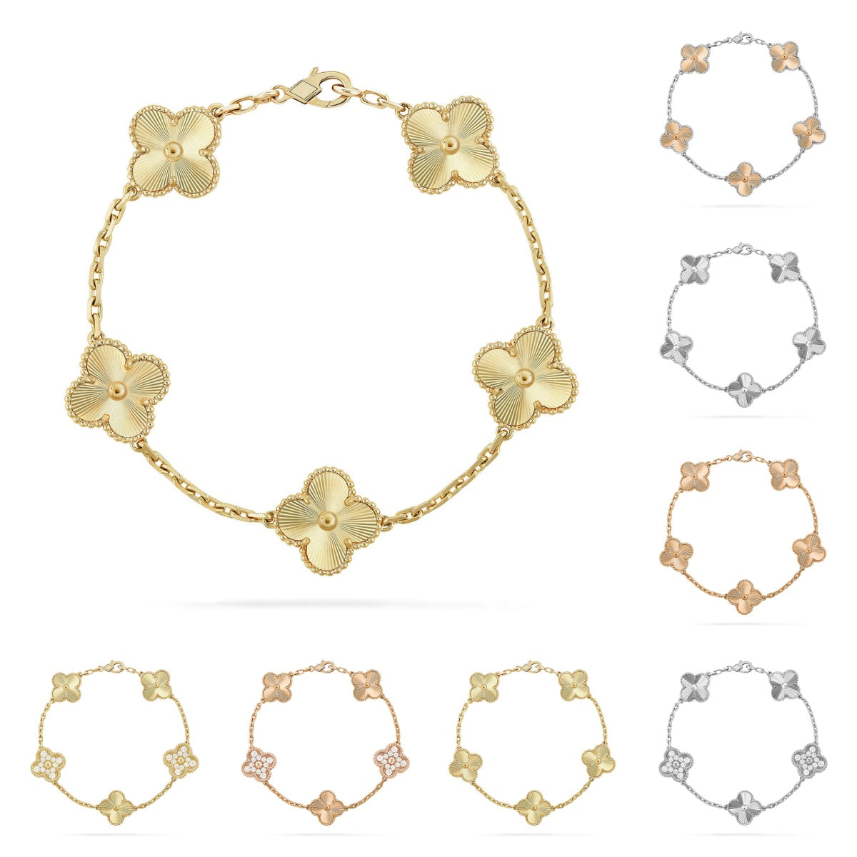 [Riva Schmuck]ARMBAND GLÜCKKLEE 5-MOTIVE - LASER KOLLEKTION