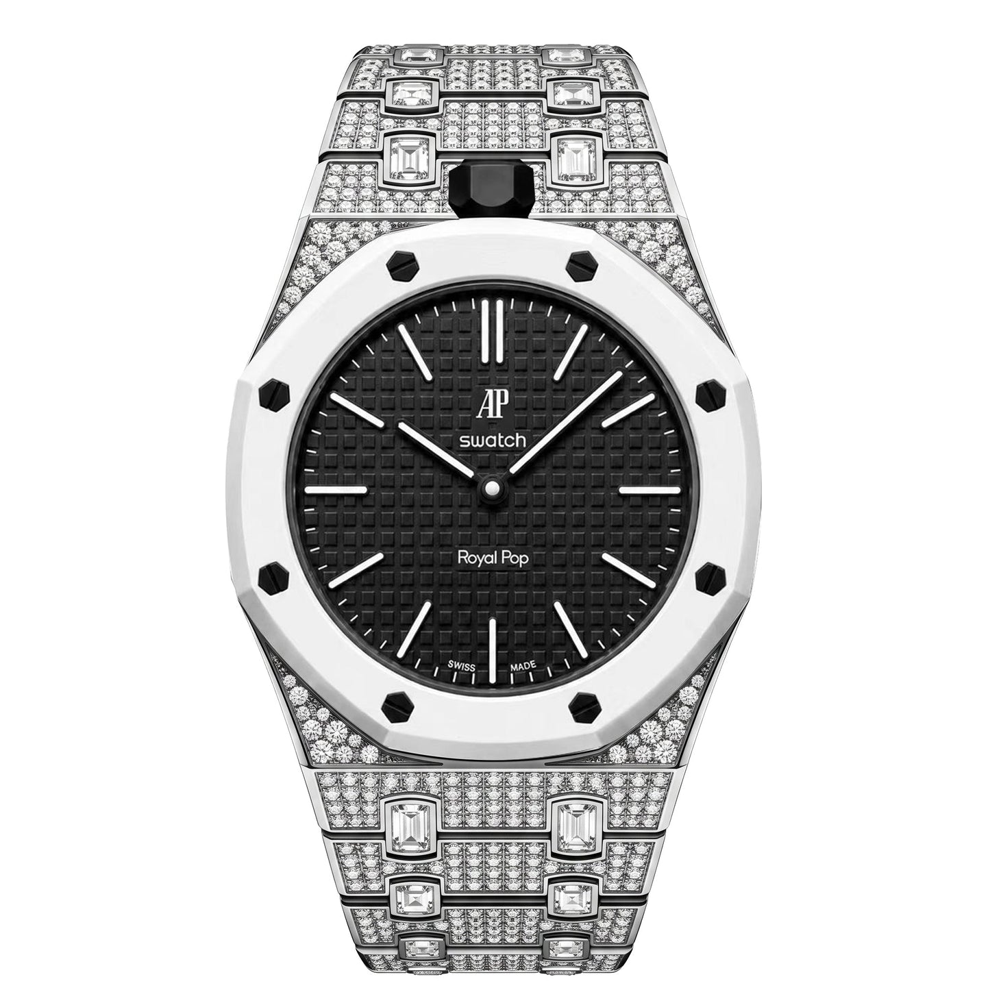 [Riva Jewelry]Royal Oak Pop Exklusiv Bioceramic Gehäuse & Bioceramic Armband Full Diamond