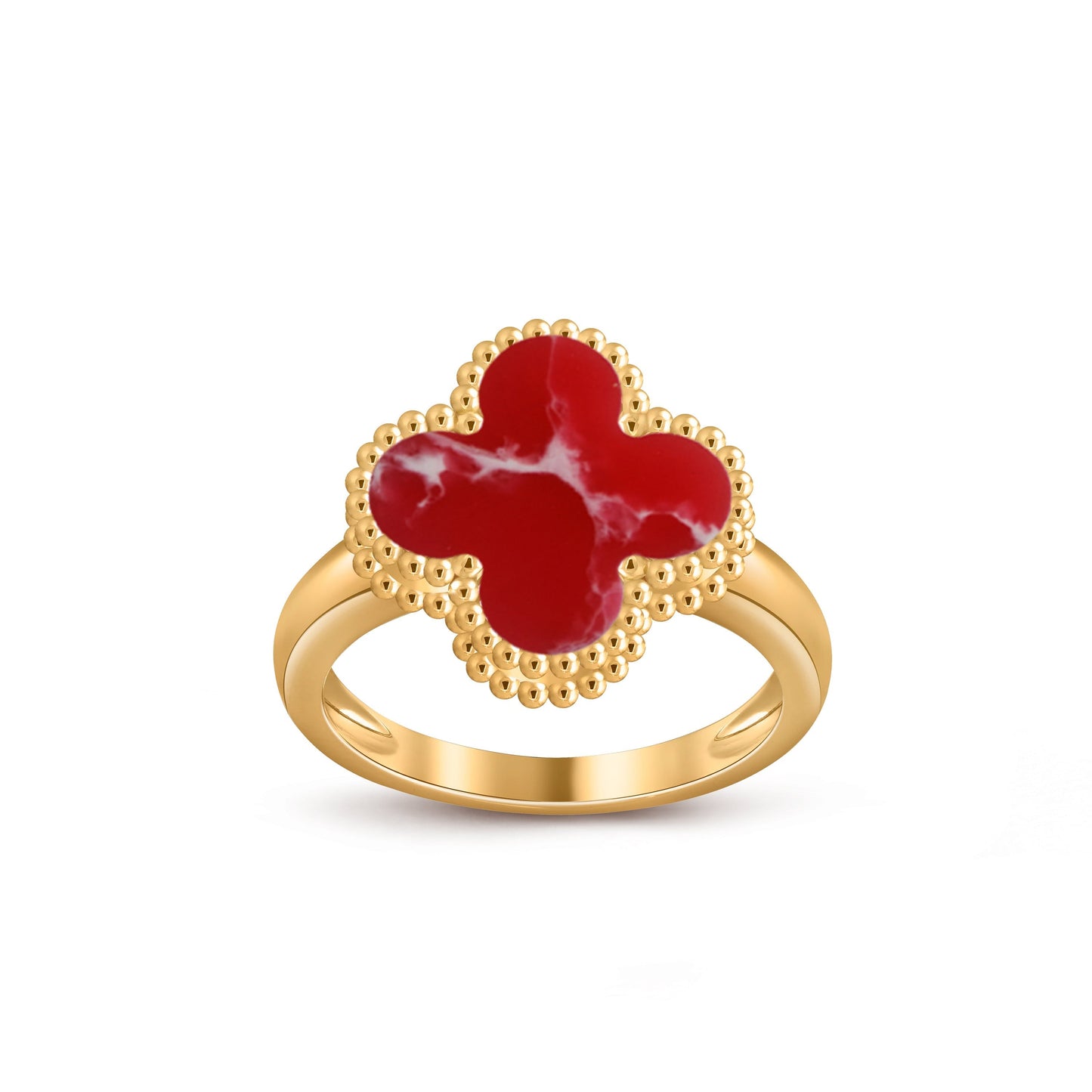 [Riva Jewelry]Glücks-Klee-Goldring-Kollektion im Vintage-Stil