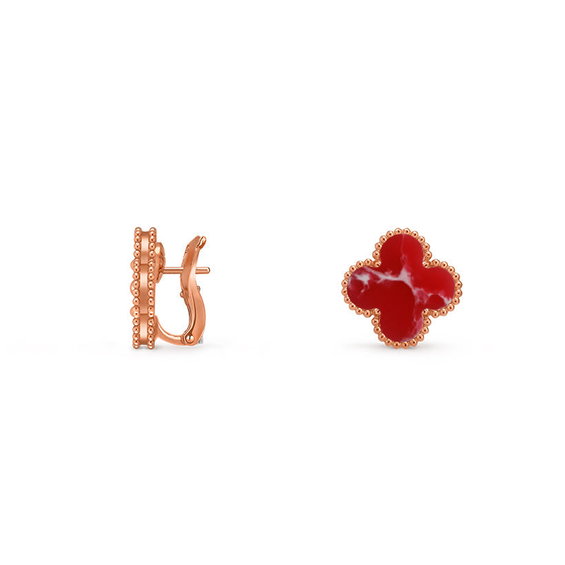 [Riva Jewelry]15MM クローバー フラワースタッドピアス ローズゴールドコレクション