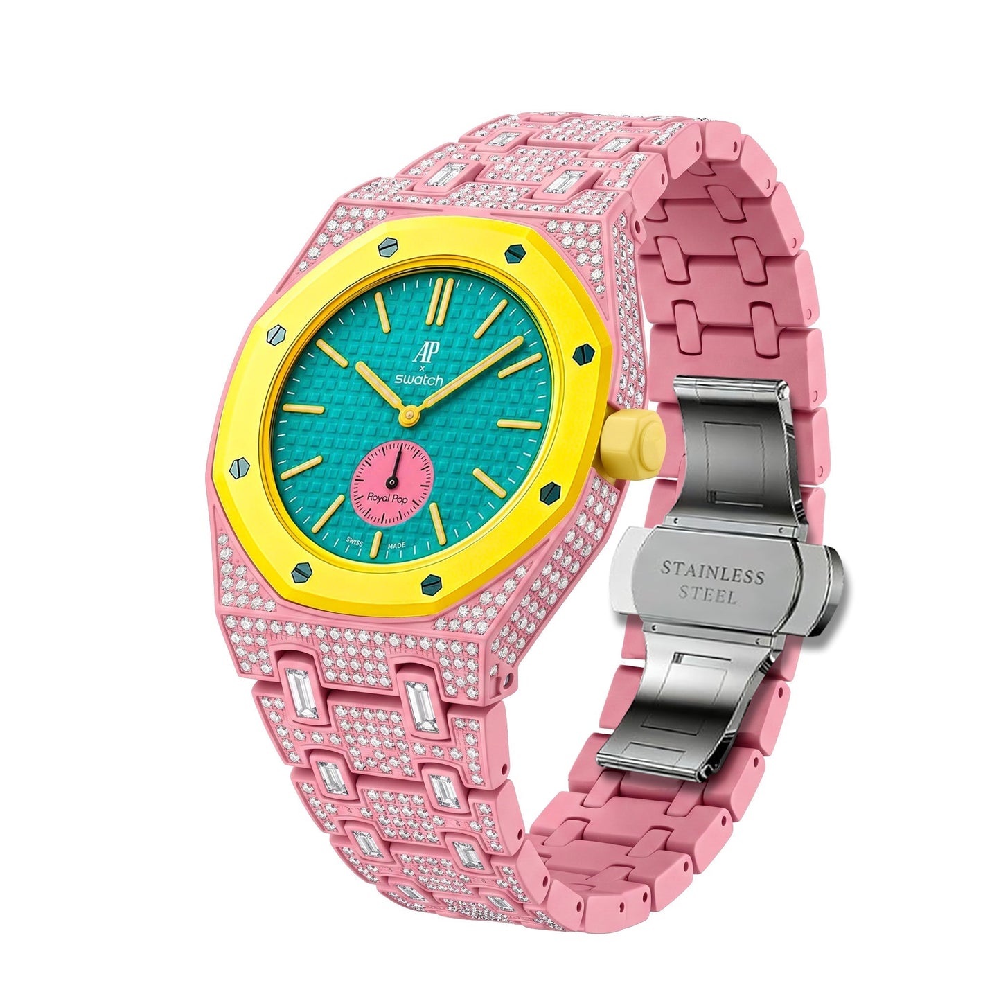 [Riva Jewelry]Royal Oak Pop Exklusiv Bioceramic Gehäuse & Bioceramic Armband Full Diamond