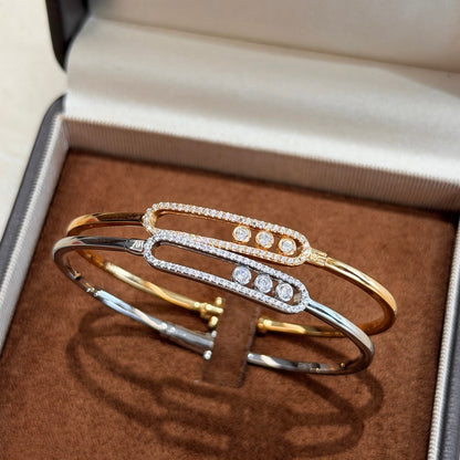 [Riva Jewelry]ムーブ パヴェ ダイヤモンド バングル ブレスレット M