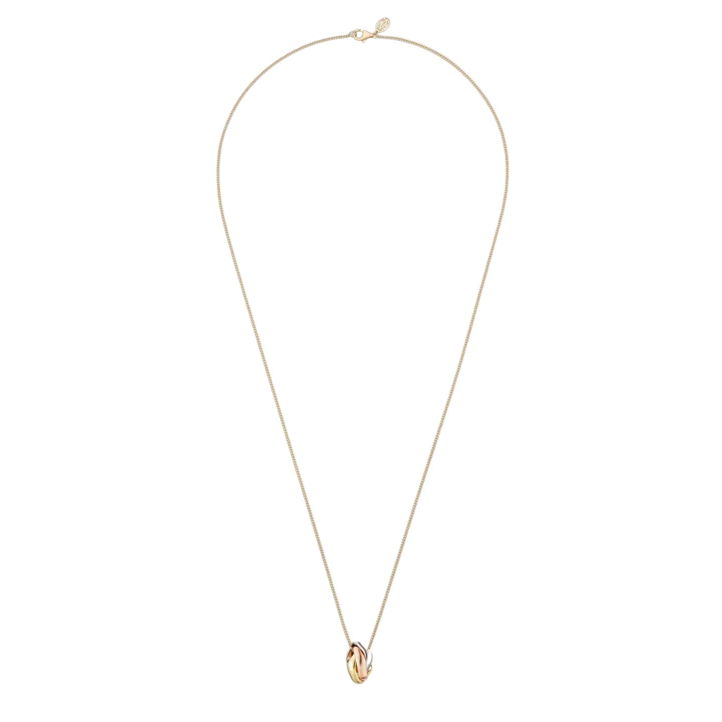 [Riva Jewelry]TRI-COLOR-HALSKETTE MIT VIERECKIGEM ANHÄNGER