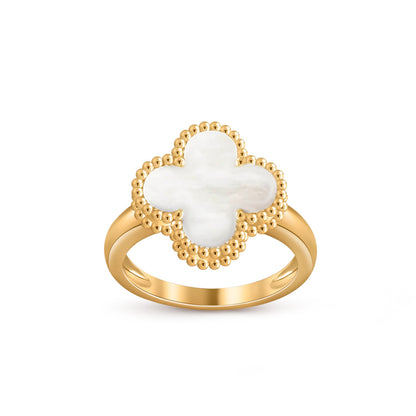 [Riva Jewelry]Glücks-Klee-Goldring-Kollektion im Vintage-Stil