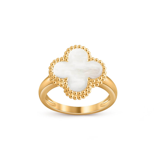 [Riva Jewelry]Glücks-Klee-Goldring-Kollektion im Vintage-Stil