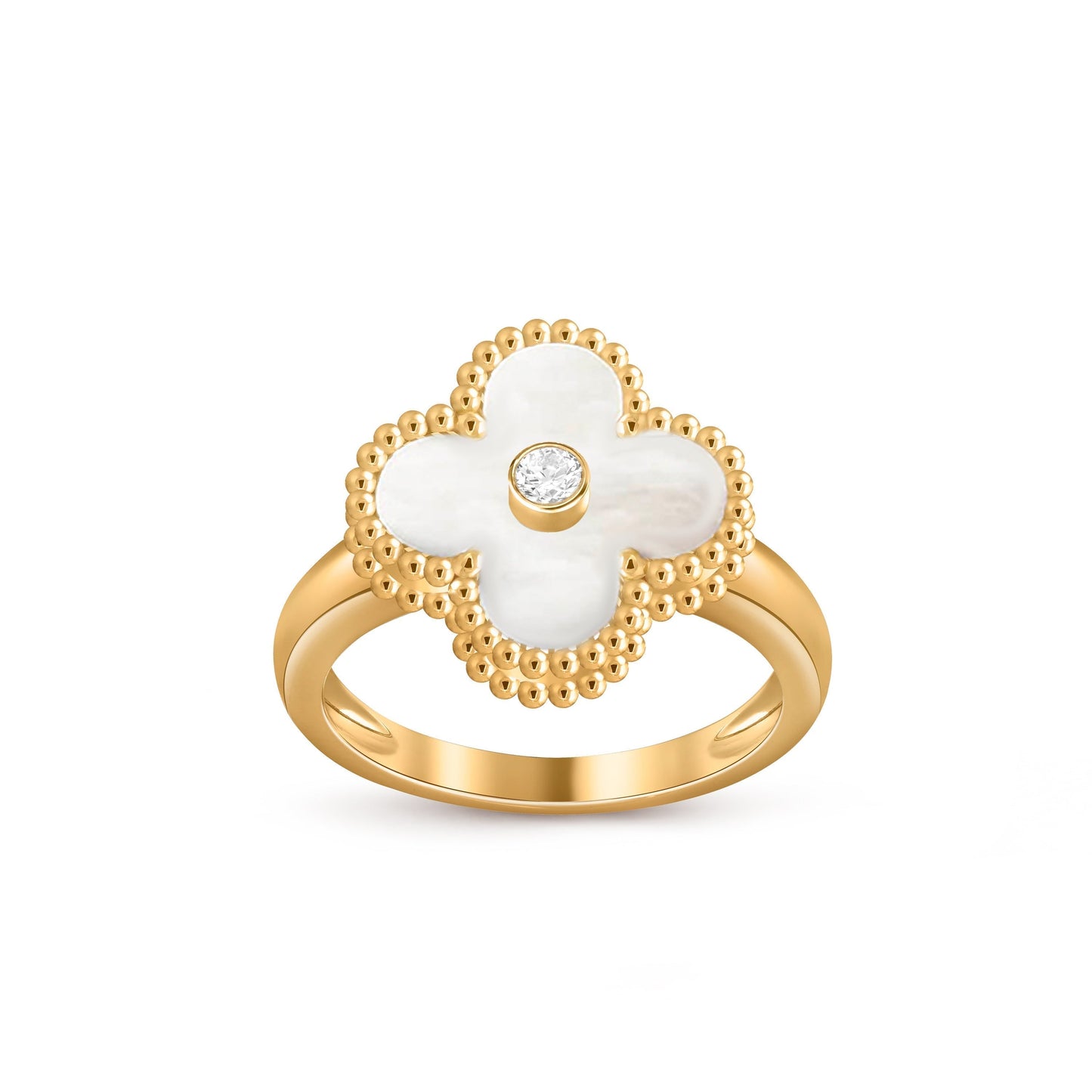 [Riva Jewelry]KOLLEKTION GLÜCKSKLEE GOLDENE RINGE MIT DIAMANTEN