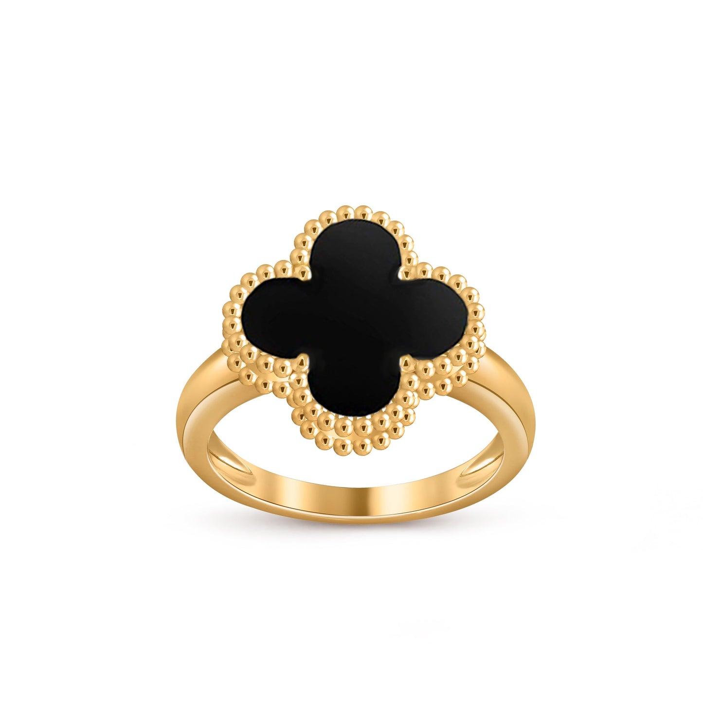 [Riva Jewelry]Glücks-Klee-Goldring-Kollektion im Vintage-Stil