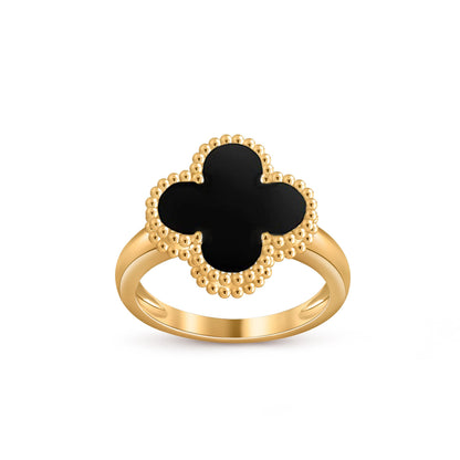 [Riva Jewelry]Glücks-Klee-Goldring-Kollektion im Vintage-Stil